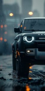 Black car wallpaper with sunset background