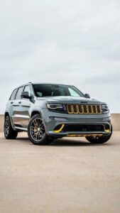 Black car wallpaper with LED headlights