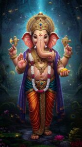 Lord Ganesha image with pastel background