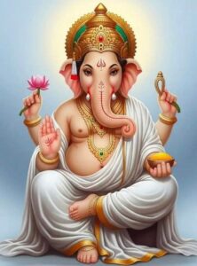 Lord Ganesha image in South Indian art style