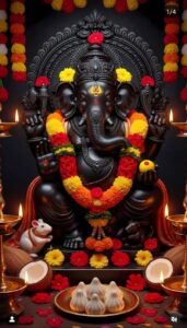 Lord Ganesha modern digital art wallpaper