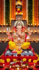 Lord Ganesha traditional clay idol wallpaper