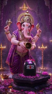 Lord Ganesha sunrise background wallpaper