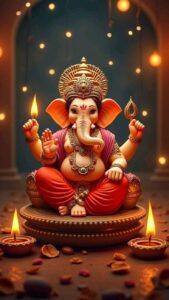 Vibrant Lord Ganesha colorful background image