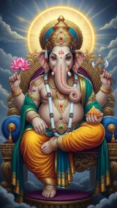 Lord Ganesha blessing pose wallpaper for home screen