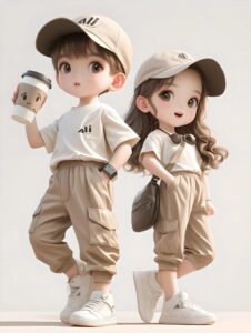 Cute 3D cartoon couple background HD
