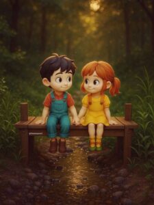 3D cartoon couple adorable love wallpaper