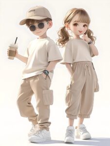 Cute cartoon couple 3D romantic background