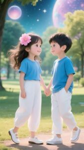 3D cartoon couple stylish wallpaper