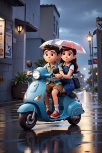 3D cartoon couple warm love wallpaper