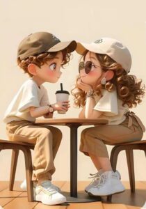 Cute romantic 3D couple wallpaper HD