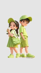 3D cartoon couple cozy wallpaper