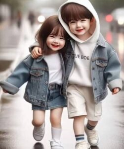 3D cartoon couple smiling wallpaper