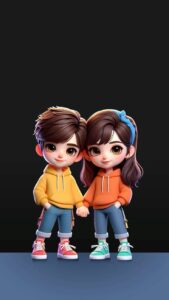 Dreamy 3D cartoon couple wallpaper HD