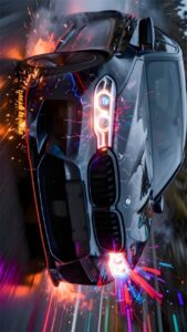 BMW car wallpaper glossy blue paint