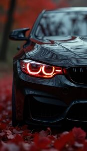 BMW car wallpaper with rain effect aesthetic
