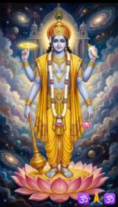 Lord Vishnu image with glowing Sudarshan Chakra