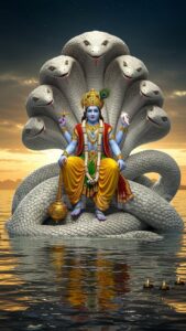 Lord Vishnu image with Garuda and Lakshmi illustration
