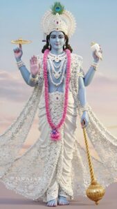 Lord Vishnu image with calm face and compassionate eyes