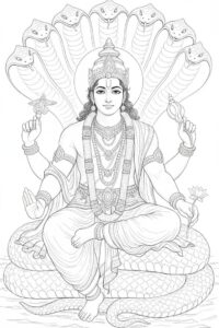 Lord Vishnu image for Hindu religious poster design