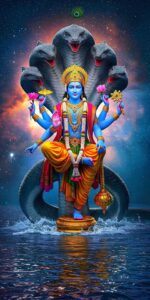 Lord Vishnu image in meditation pose with serene expression