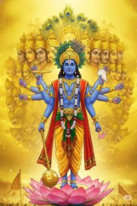 Artistic Lord Vishnu image for Hindu festival celebrations