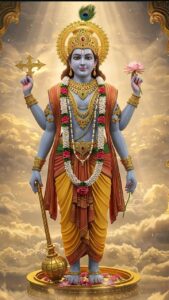 Beautiful Lord Vishnu image with Shankha Chakra Gadha Padma