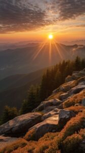 HD nature morning sunrise images with golden light