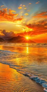 Romantic morning sunrise images with soft golden glow