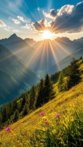 Morning sunrise images with soft pastel sky colors