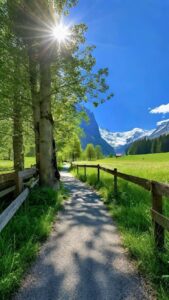 Morning sunrise images with natural sky colors