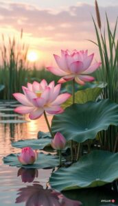 Bright dawn morning sunrise images over fields