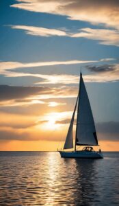 Morning sunrise images with glowing orange horizon