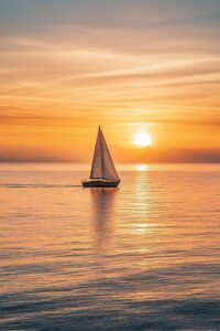 Morning sunrise images with calm and peaceful sky