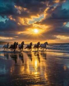 Peaceful morning sunrise images with orange sky and calm atmosphere