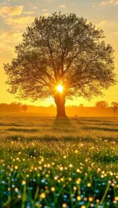 Amazing morning sunrise images with glowing horizon