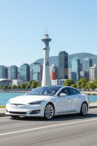 Tesla Model Y wallpaper minimalist electric car design