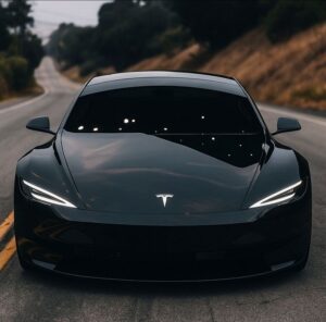 Tesla wallpaper with modern EV design aesthetics